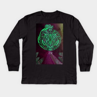 quetzalcoatl nest in mexican pyramid ecopop Kids Long Sleeve T-Shirt